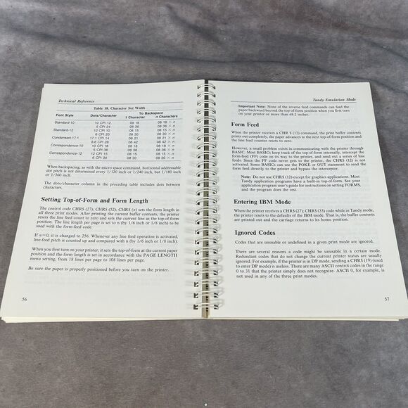 Vintage 1988 Tandy DMP 300 Dot Matrix Printer Manual - Picture 7 of 9